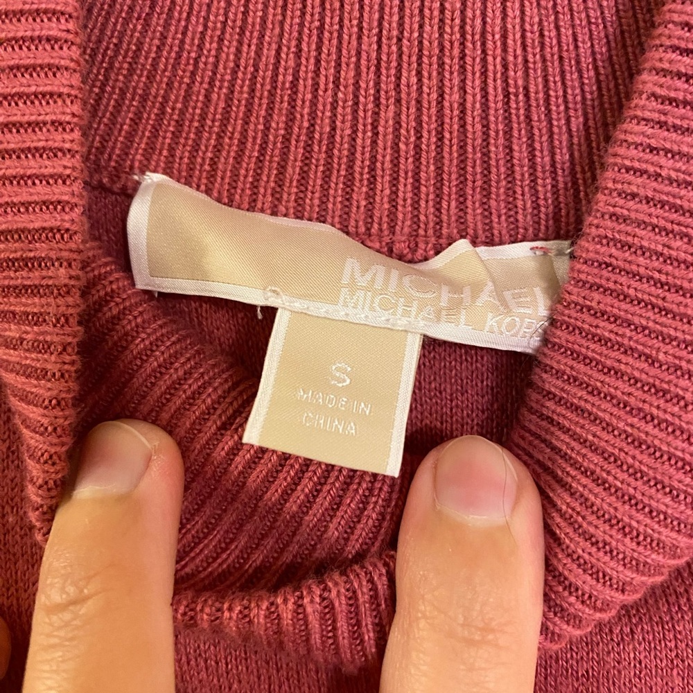 Michael Kors cold shoulder pink sweater dress, size S